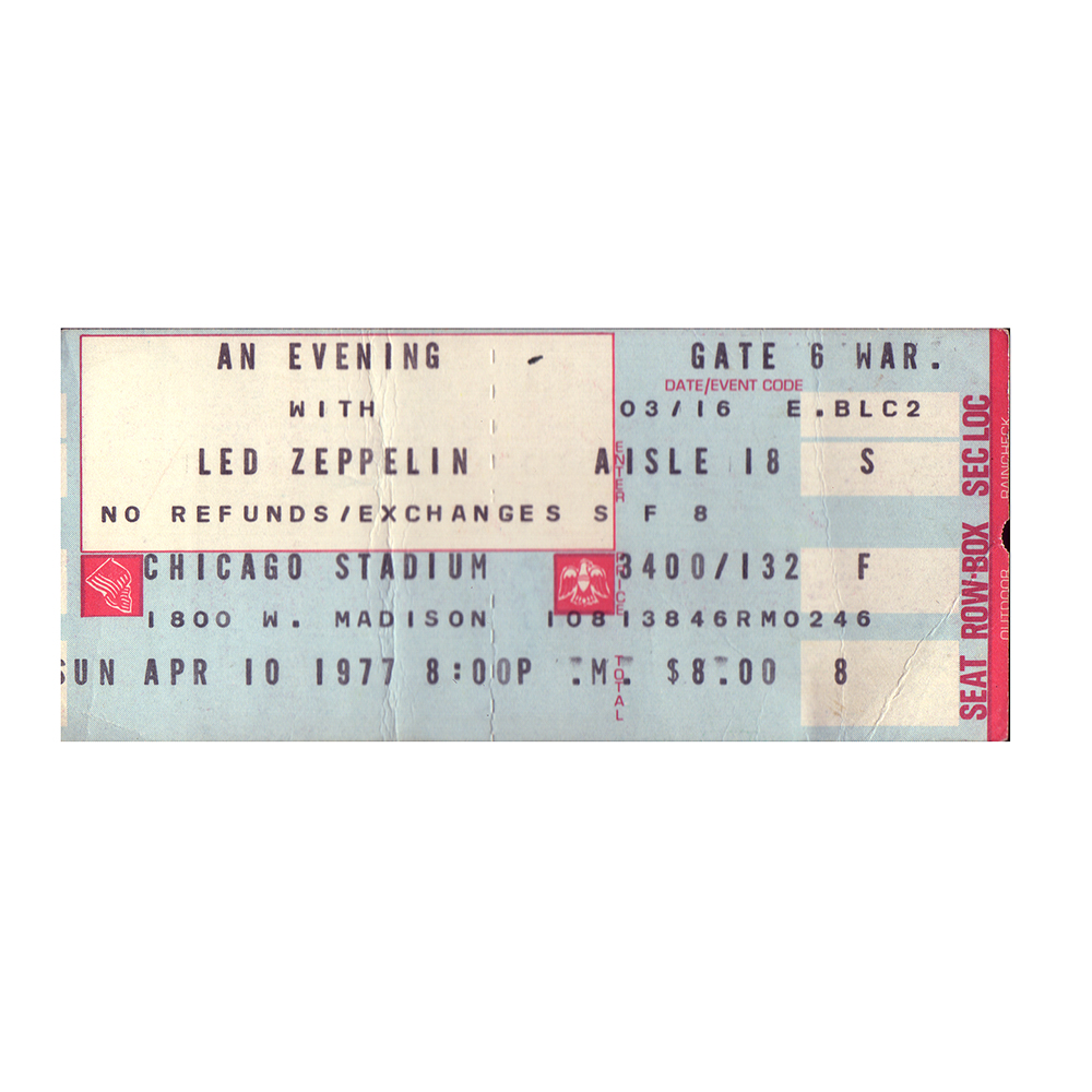 Concert Ticket 1977.04.10 Chicago, IL Zepfan