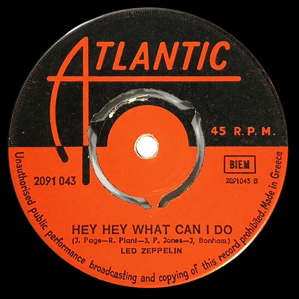 Single Greece (2091043) Immigrant Song / Hey, Hey What Can I Do Zepfan