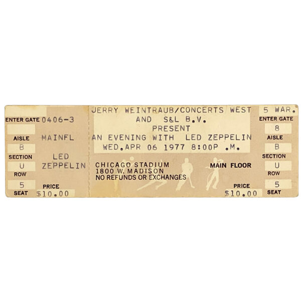 Concert Ticket 1977.04.06 Chicago, IL Zepfan