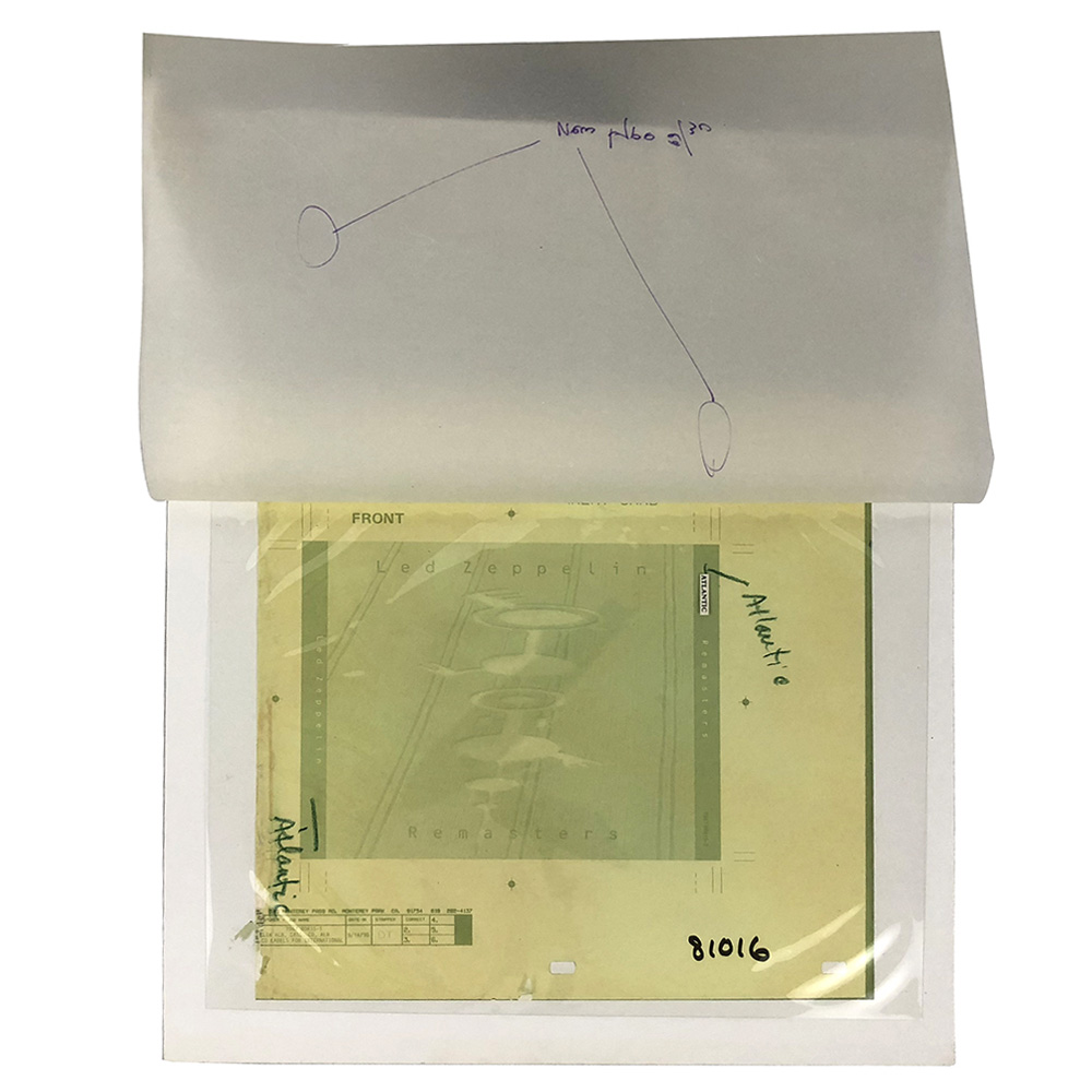 Remasters Printer's Proof, Artwork (USA) Zepfan