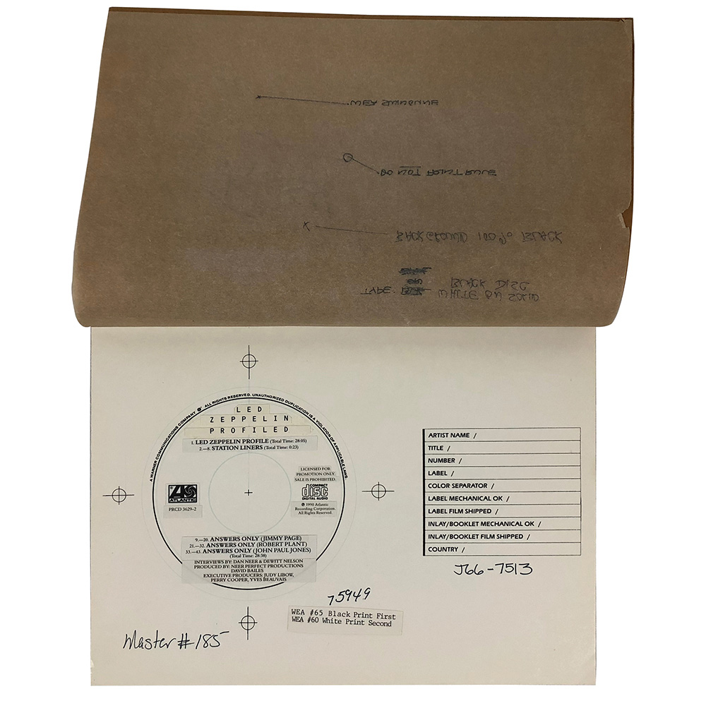 Remasters Printer's Proof, Profiled CD (USA) Zepfan