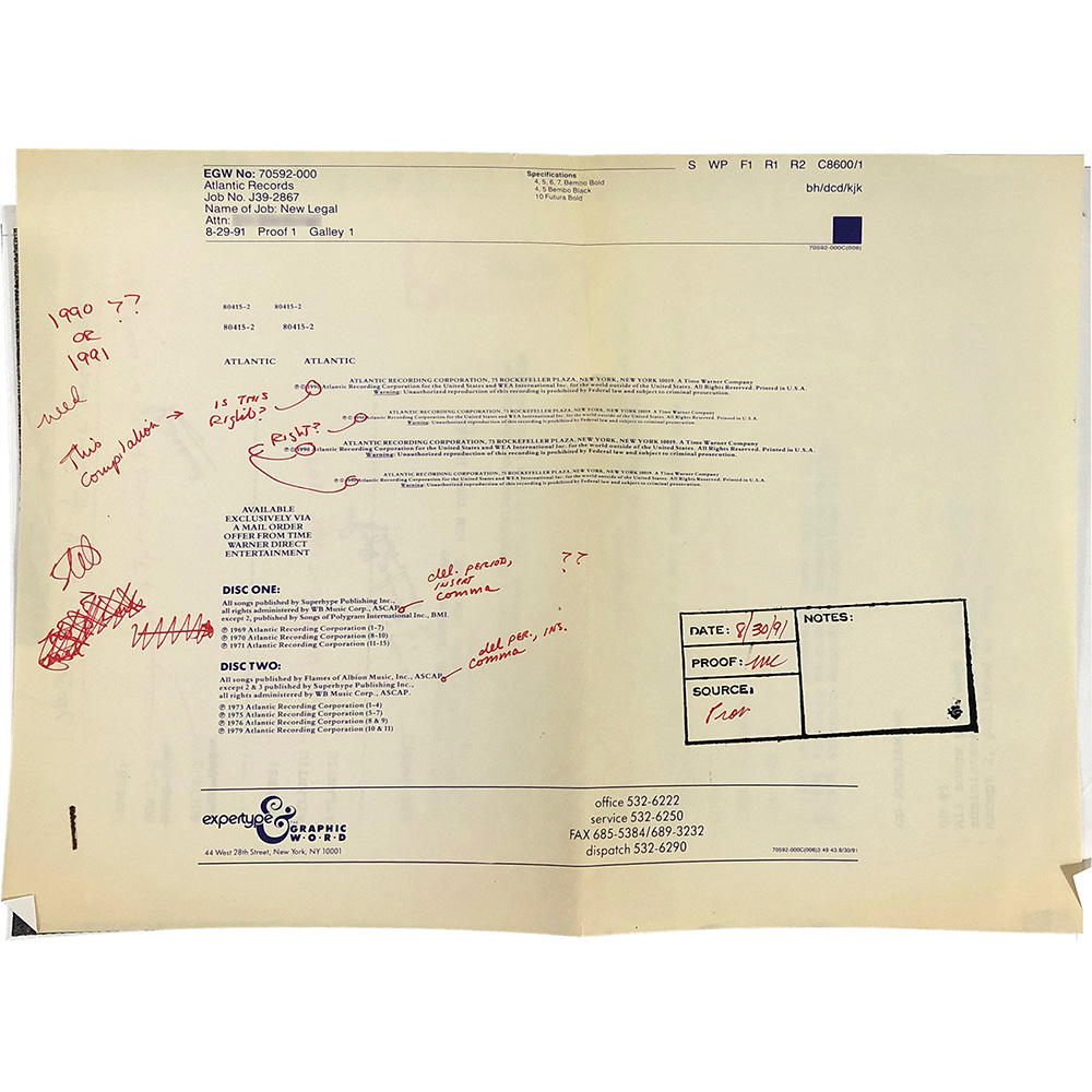 Remasters Printer's Proof, Legal Copy (USA) Zepfan