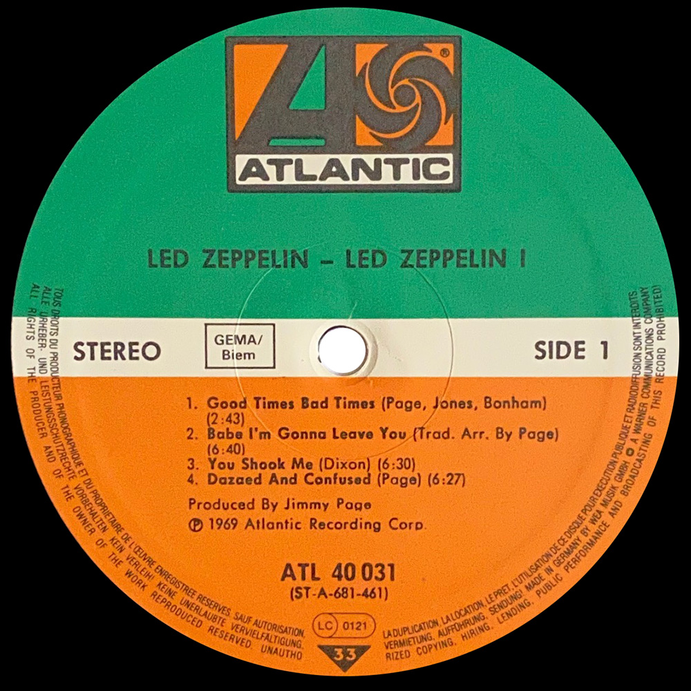 LP Led Zeppelin Germany (ATL 40 031) 15 Zepfan