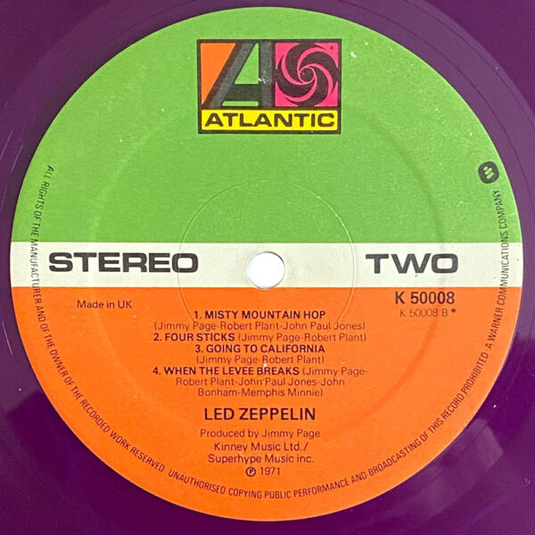 Led Zeppelin IV UK, Colored Vinyl (K50008) 3 Zepfan