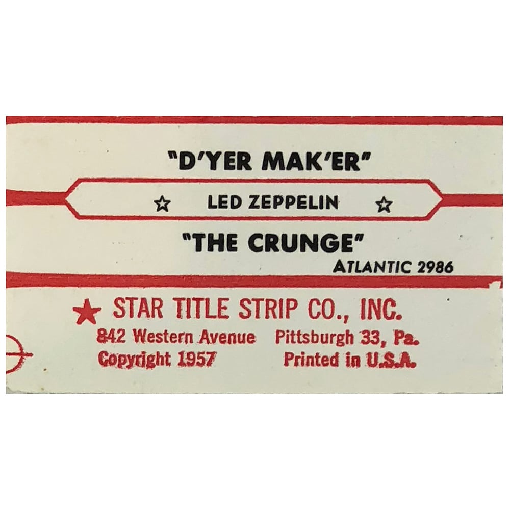 D'yer Mak'er (1973) Jukebox Strips (USA) Zepfan